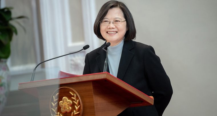 La presidenta electa de Taiwán, Tsai Ing-wen, durante su mensaje de año nuevo (1/1/2020). Foto: Makoto Lin / Office of the President. Taiwan Presidential Office (CC BY 2.0). Blog Elcano