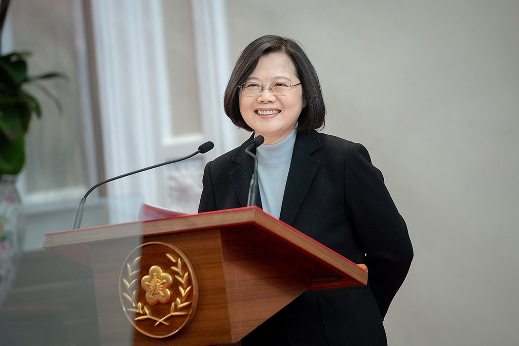La presidenta electa de Taiwán, Tsai Ing-wen, durante su mensaje de año nuevo (1/1/2020). Foto: Makoto Lin / Office of the President. Taiwan Presidential Office (CC BY 2.0). Blog Elcano