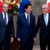 Donald Tusk, Shinzō Abe and Jean-Claude Juncker at the EU-Japan Summit (2018). Photo: Etienne Ansotte / © European Union, 2018.