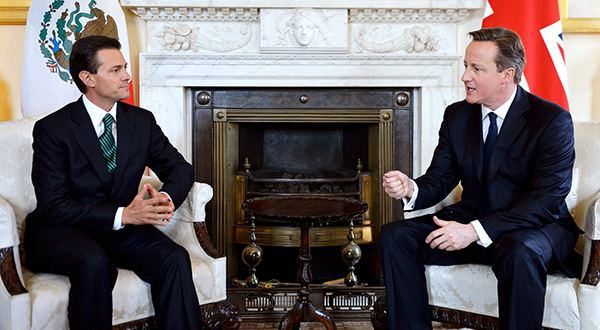El presidente mexicano Enrique Peña Nieto y el premier británico David Cameron en Downing Street en 2015. Foto: The Prime Minister's Office (CC BY-NC-ND 2.0)