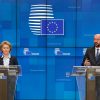 Urusula von der Leyen, presidenta de la Comisión Europea, y Charles Michel, presidente del Consejo Europeo, durante la rueda de prensa tras la videoconferencia de los líderes de la Unión Europea (10/3/2020). Foto: ©European Union, 2020