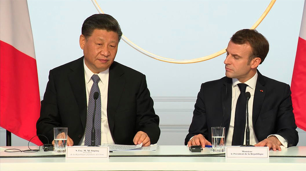 Xi Jinping and Emmanuel Macron at the meeting on Global Governance in Paris (26/3/2019). Image via EC-Audiovisual Service, © European Union, 2019.