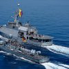 La UE y América Latina: ¿hacia una mayor cooperación en el ámbito de la seguridad y defensa? El buque colombiano "7 de agosto" realiza ejercicios navales con un buque alemán en el mar Mediterráneo.