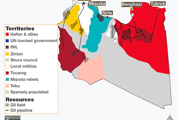 Libya: who controls what. Source: Al Jazeera (CC BY-NC-SA). Elcano Blog