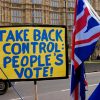 Listen to the people and revoke Article 50. People's Vote banner in Westminster, London. Photo: ChiralJon (CC BY 2.0).