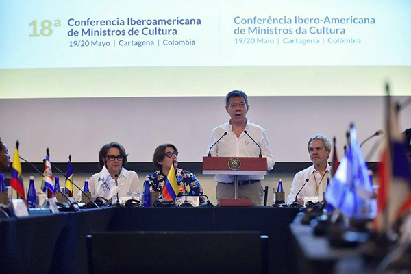 Cultura: oportunidad para el futuro de Iberoamérica. El presidente colombiano Juan Manuel Santos participa en la Conferencia de Ministros de Cultura de Iberoamérica, celebrada el pasado mayo.