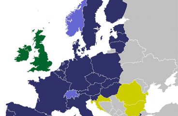 Schengen: a collective asset no one stands up for. Map of the Schengen Area (in purple and mauve).