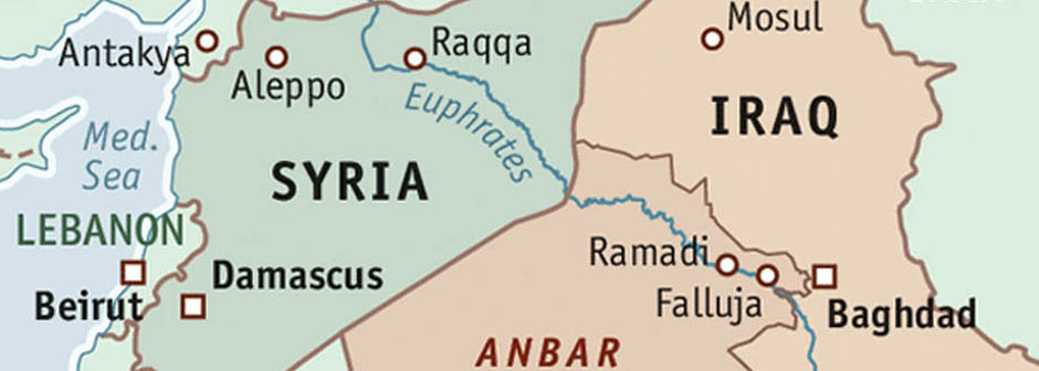 ¿De dónde le viene al Estado Islámico la idea de quemar vivo a un rehén? Mapa de Siria e Iraq.Mapa de Siria e Iraq.