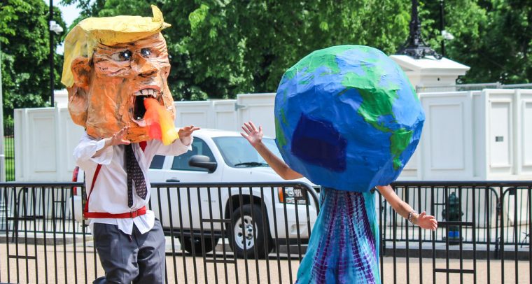 The Paris Agreement after Trump and the future of climate action. Two demonstrators in the Climate March on 29 April.