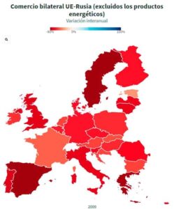Mapa de la presencia e influencia de Rusia en el mundo desde el año 2000