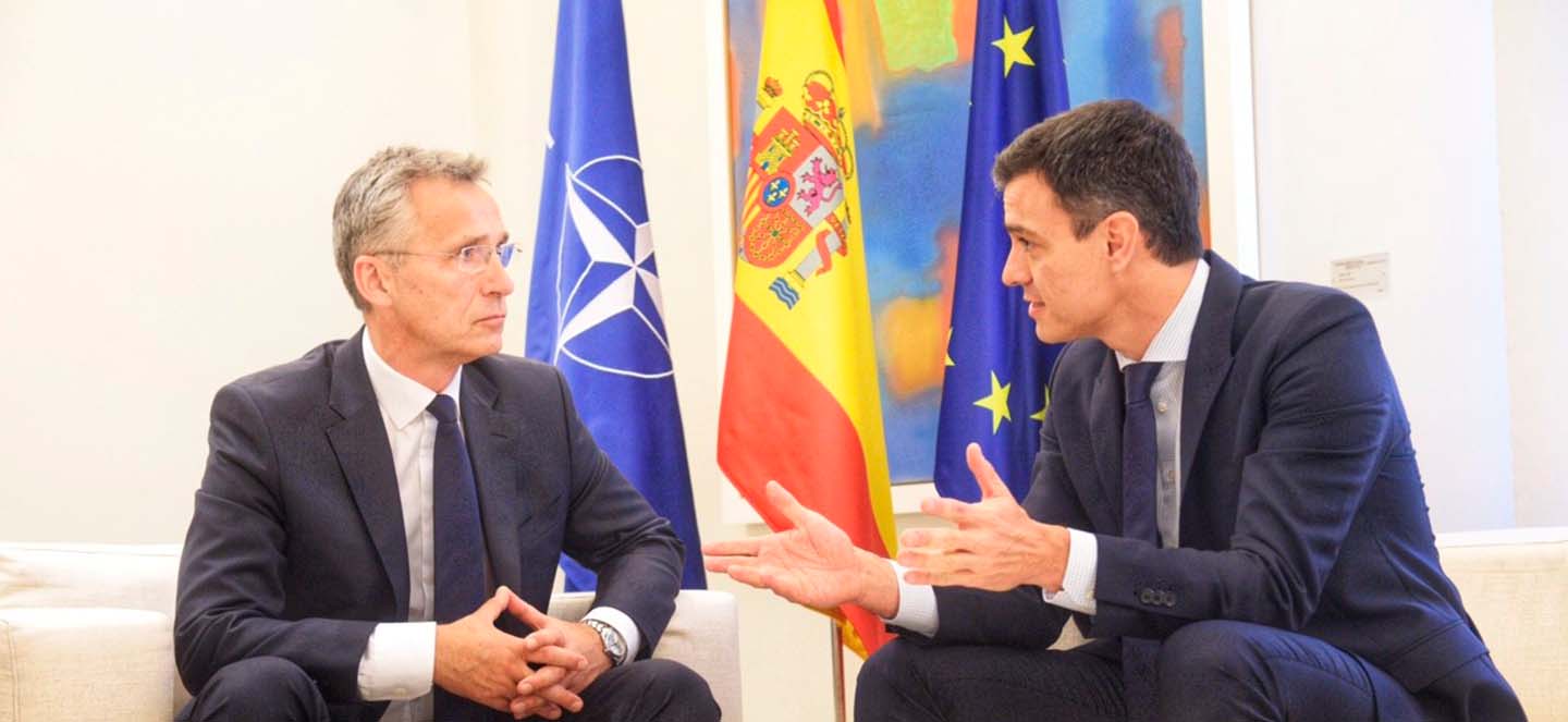 NATO Secretary General Jens Stoltenberg meets with Spanish Prime Minister Pedro