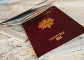 Golden passport and visa schemes. A European passport on a map. Photo: jackmac34