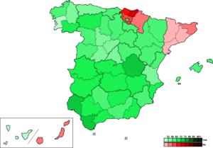 Resultados del referéndum de la OTAN en España por provincias (1986)