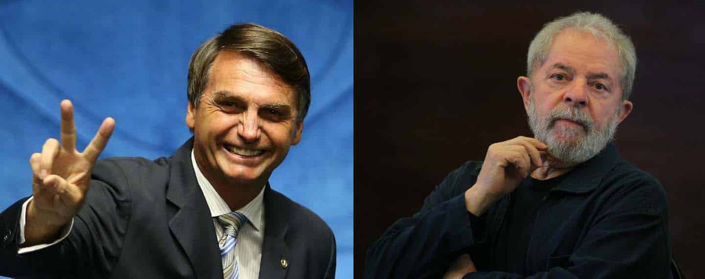 Jair Bolsonaro and Lula da Silva, the leading candidates at the upcoming presidential elections in Brazil