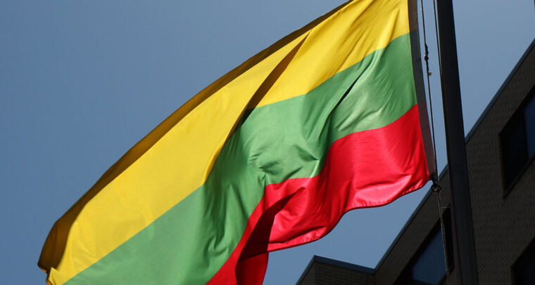 Flag of Lithuania at the embassy in Washington D.C (US)