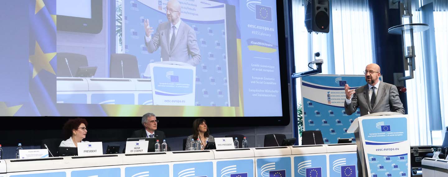 Charles Michel aboga por una Comunidad Geopolítica Europea en la sesión de apertura del CESE en Bruselas