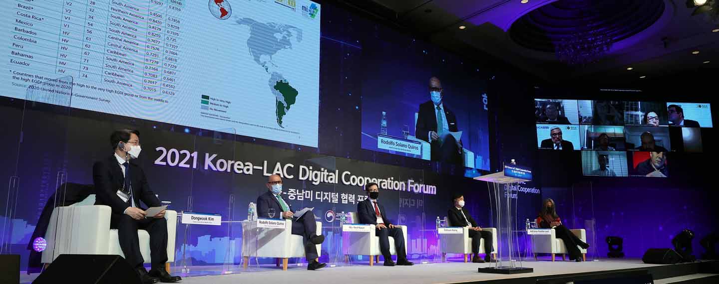 High level official speakers at the 2021 Korea-LAC Digital Cooperation Forum held in Seoul on 17 March 2021