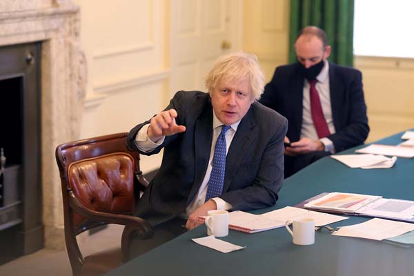 Boris Johnson, primer ministro de Reino Unido, en una reunión del gabinete de gobierno en 2021