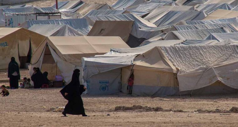 Campo Al Hol en el noroeste de Siria que alberga familiares de los combatientes de Estado Islámico