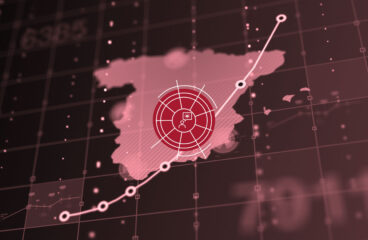 España en el mundo 2023: perspectivas y desafíos económicos y tecnológicos. Mapa de España digital con logo del eje Tecnología y economía del Real Instituto Elcano.