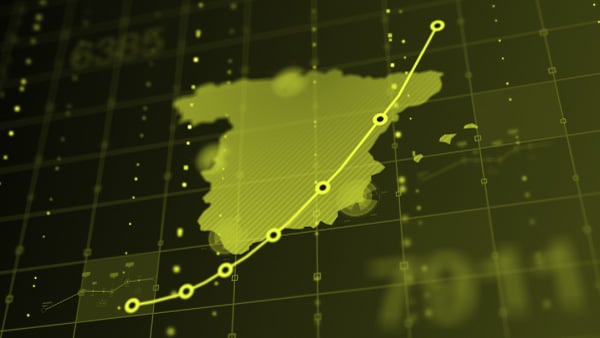 España en el mundo 2023. Mapa de España digital. Crédito: themotioncloud.