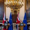 Rueda de prensa Rishi Sunak, primer ministro de Reino Unido, Ursula von der Leyen, presidenta de la Comisión Europea, en Windsor Guildhall (27/02/2023)