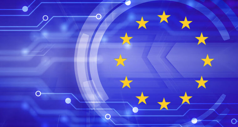 Digital concept of the European Union´s flag.