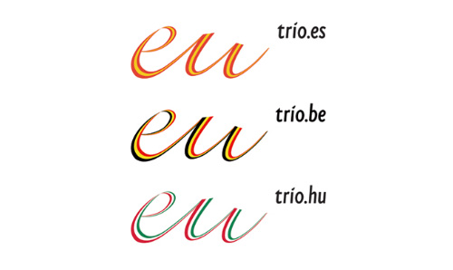 Logo del trío de presidencias rotatorias del Consejo de la UE de 2010: presidencia española, presidencia belga y presidencia húngara