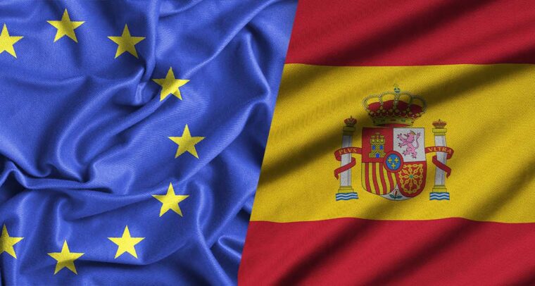 Presidencia Española del Consejo de la UE, Banderas de la Unión Europea y de España