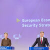 De izda. a dcha: Josep Borrell Fontelles, Margrethe Vestager, Valdis Dombrovskis y Dana Spinant durante la rueda de prensa sobre la Estrategia Europea de Seguridad Económica el 20 de junio de 2023 en Bruselas