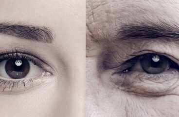 Cropped composite image of a woman when she was young and old.