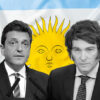 Candidatos presidenciales de Argentina Sergio Massa (Unión por la Patria) y Javier Milei (La Libertad Avanza).