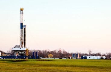 Un pozo de fracturación hidráulica de gas natural cerca de Shreveport, Luisiana (EEUU). Energía
