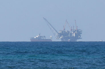 Plataforma de producción en el yacimiento de gas Leviatán en las costas de Israel.