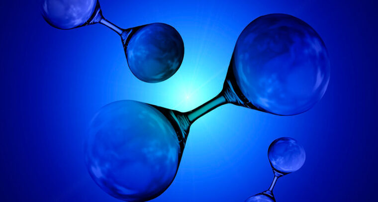 Hydrogen molecules.