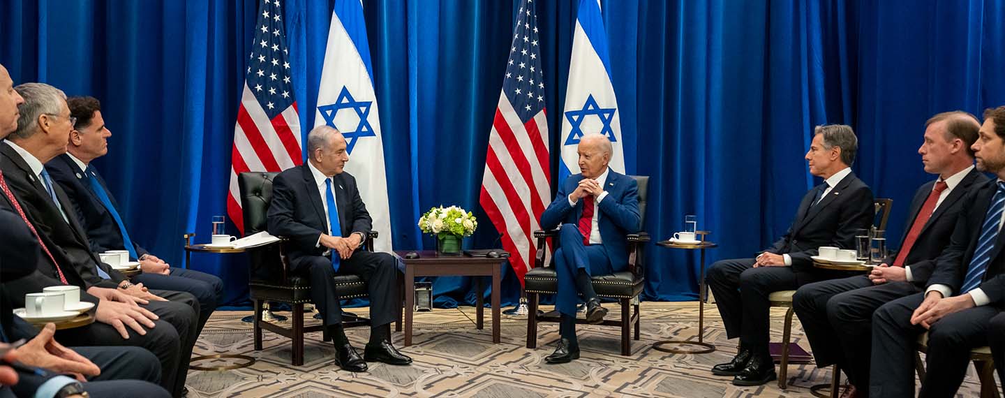 El presidente Joe Biden participa en una reunión bilateral con el primer ministro de Israel, Benjamin Netanyahu. 20 de septiembre de 2023, Nueva York.