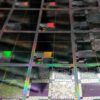Fotografía de una oblea de semiconductores de 12 pulgadas de bancos de pruebas microelectrónicos