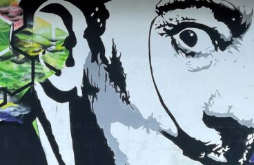 Detalle del mural dedicado al artista español Salvador Dalí en Fort Lauderdale, Florida.