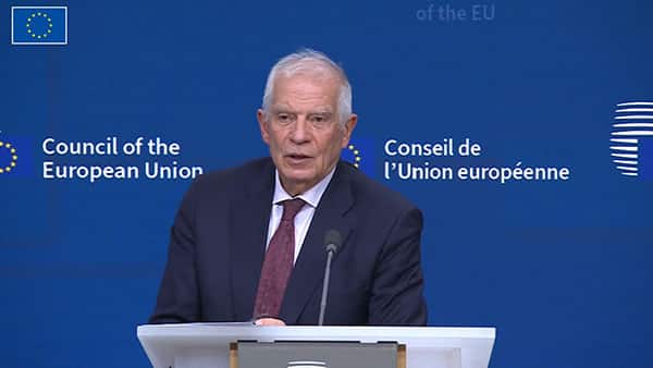 Rueda de prensa de Josep Borrell, AR/VP de la UE, tras la reunión del CAA en Bruselas (22/01/2024). Imagen: EEAS
