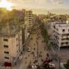 Destrucción de la calle al-Wahda tras los bombardeos aéreos de las Fuerzas de Defensa de Israel en la Franja de Gaza en mayo de 2021. La calle está situada en el barrio de al-Rimal, uno de los más de poblados de la ciudad de Gaza. Responsabilidad de Proteger