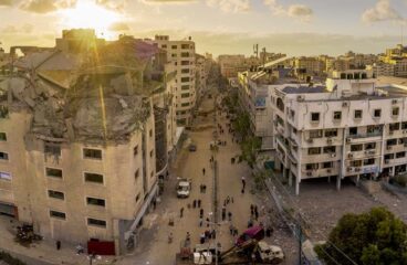 Destruction of al-Wahda Street after the Israel Defense Forces airstrikes on the Gaza Strip in May 2021. The al-Wehda Street is located in the densely populated neighbourhood of al-Rimal in Gaza City. R2P