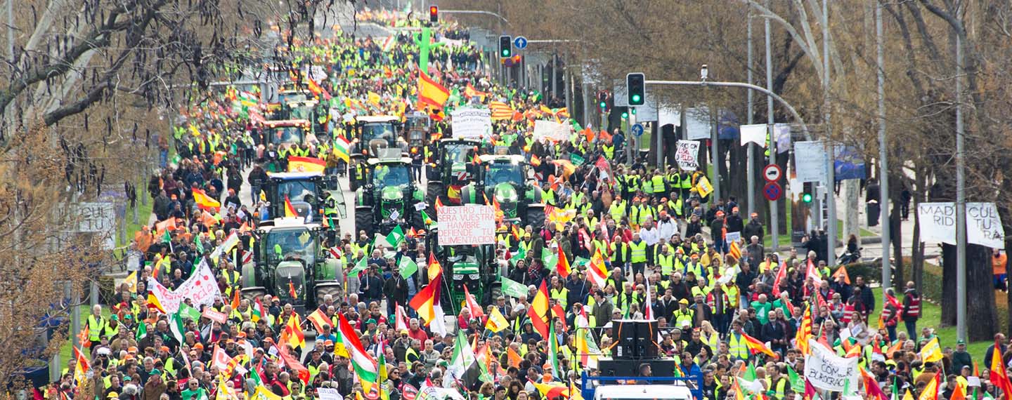 Los agricultores españoles encabezan las protestas en toda la UE