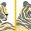Portada de "Español para tigres sudasiáticos. Lengua y cultura en español en Filipinas y el sudeste asiático". Imagen de un tigre serigrafiado con líneas amarillas, negras y grises
