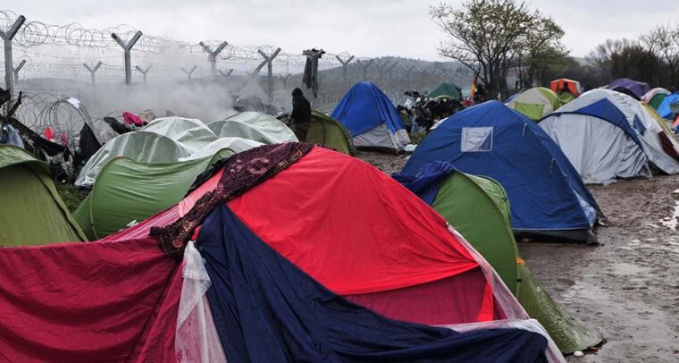 Idomeni refugee camp, on the border between Greece and the former Yugoslav Republic of Macedonia.