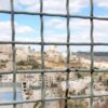 Vistas de Belén a través de las vallas en Cisjordania, Palestina.