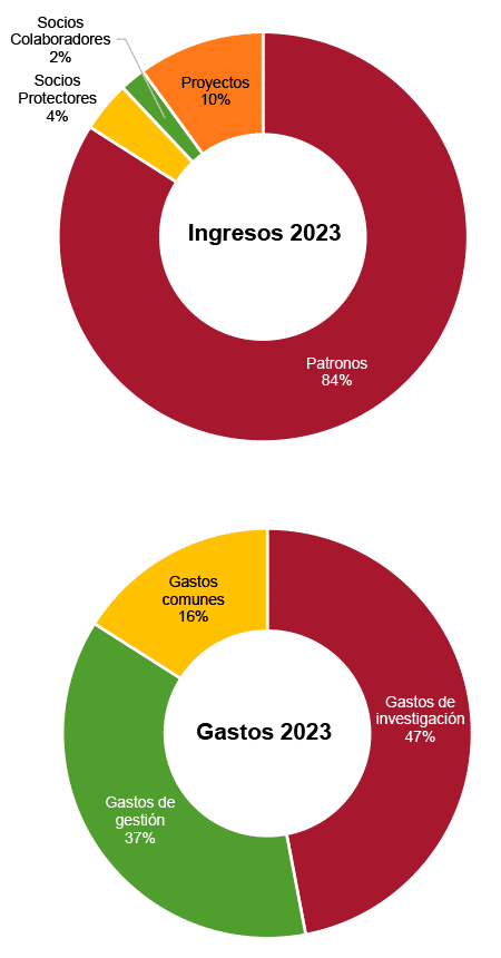 Presupuesto Ejercicio 2023. Gráfico de ingresos y gastos. Real Instituto Elcano