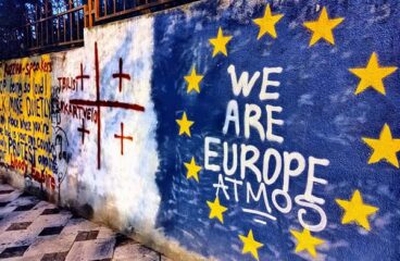 Pintada en una calle de Tiflis (Georgia) con motivo de las protestas de abril-mayo de 2024. Foto: Jelger Groeneveld (CC BY 2.0 Deed)
