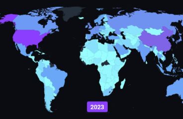 Mapa del mundo según el Índice Elcano de Presencial Global 2023