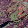 Space radar image of Rhine River, France and Germany.