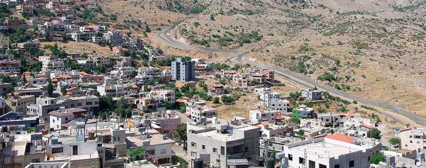 Vistas panorámica de Majdal Shams. Israel y Hizbulah